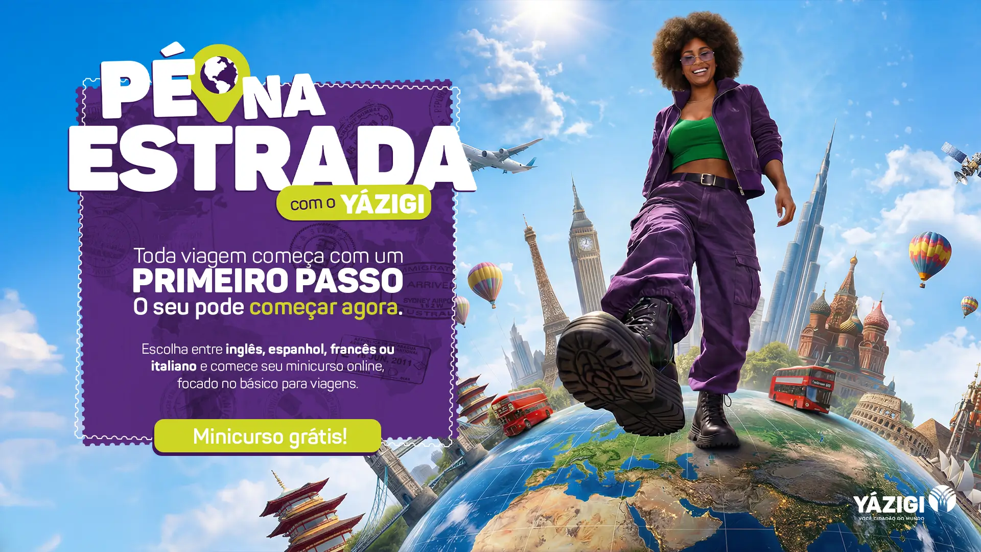 Pé na estrada com o Yázigi — minicurso gratuito para viagens