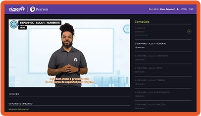 Ambiente online do minicurso Yázigi